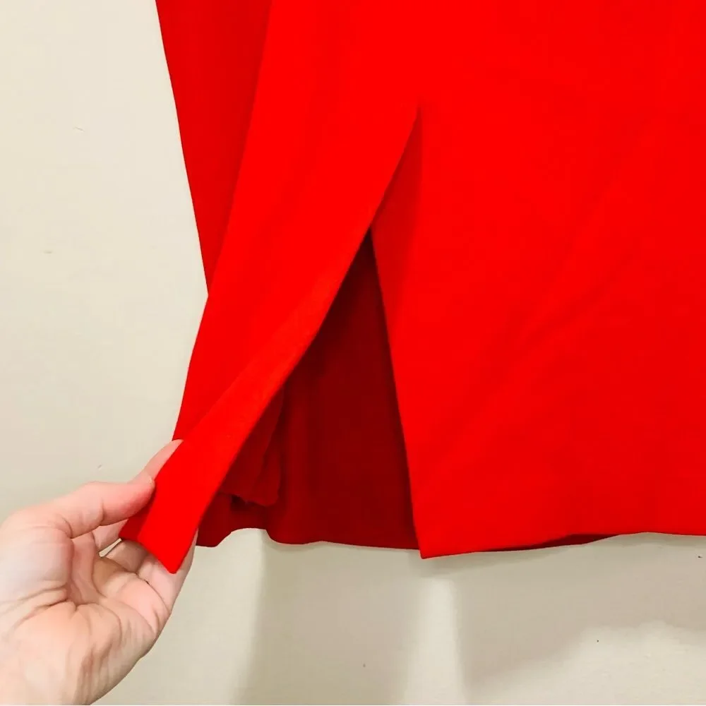Ralph Lauren Collection Purple Label Red Crepe asymmetric Overlay dress size 10
